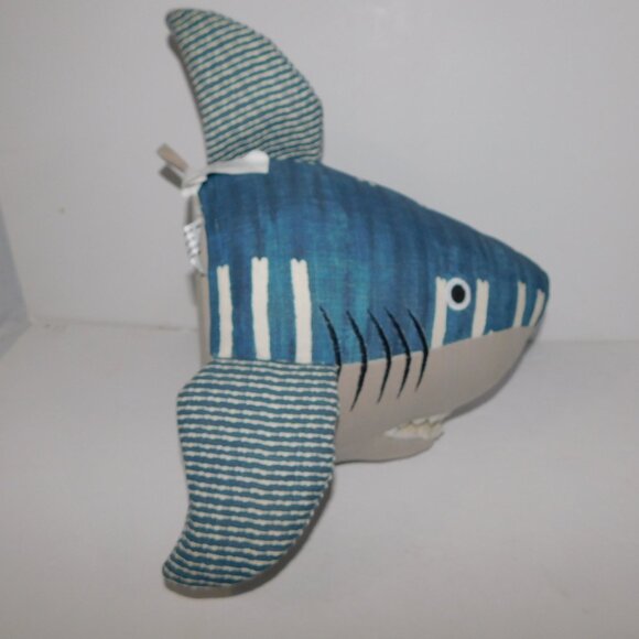 Plush Blue Gray Great White Shark Wall Hanging Decor Taxidermy 13" x 12" x 9" - Picture 5 of 8